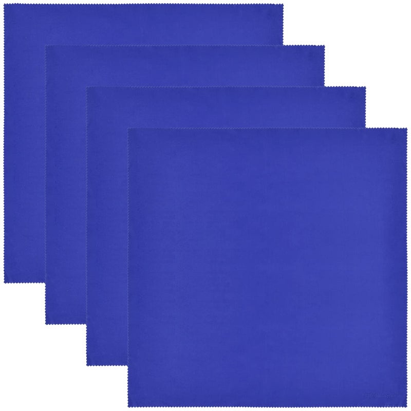 Wisdompro Extra Large 4-Pack Microfiber Cleaning Cloth For Laptop, LCD TV, Computer Screen, Monitor, Tablet, Camera Lens, Glass, Lenses, Phone, iPhone, iPad, other Delicate Surface - Blue (16x16 Inch) - Image 1